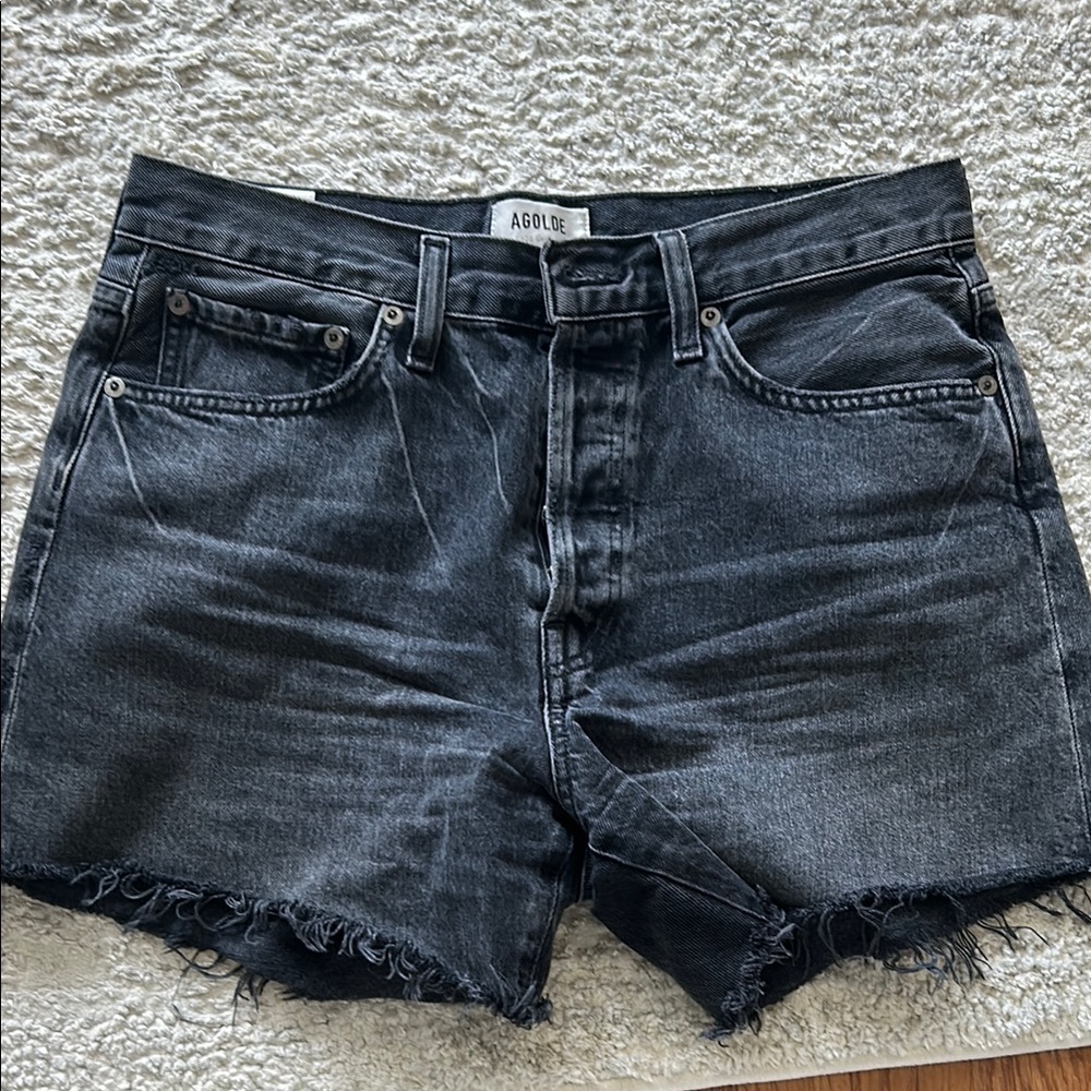Agolde Black Jean Shorts